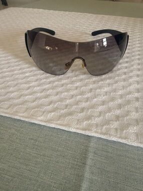 Prada Black Frame Sunglasses with Gray Gradient Lenses